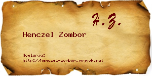 Henczel Zombor névjegykártya